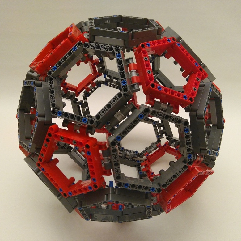 Truncated icosahedron made of Lego. November 2018